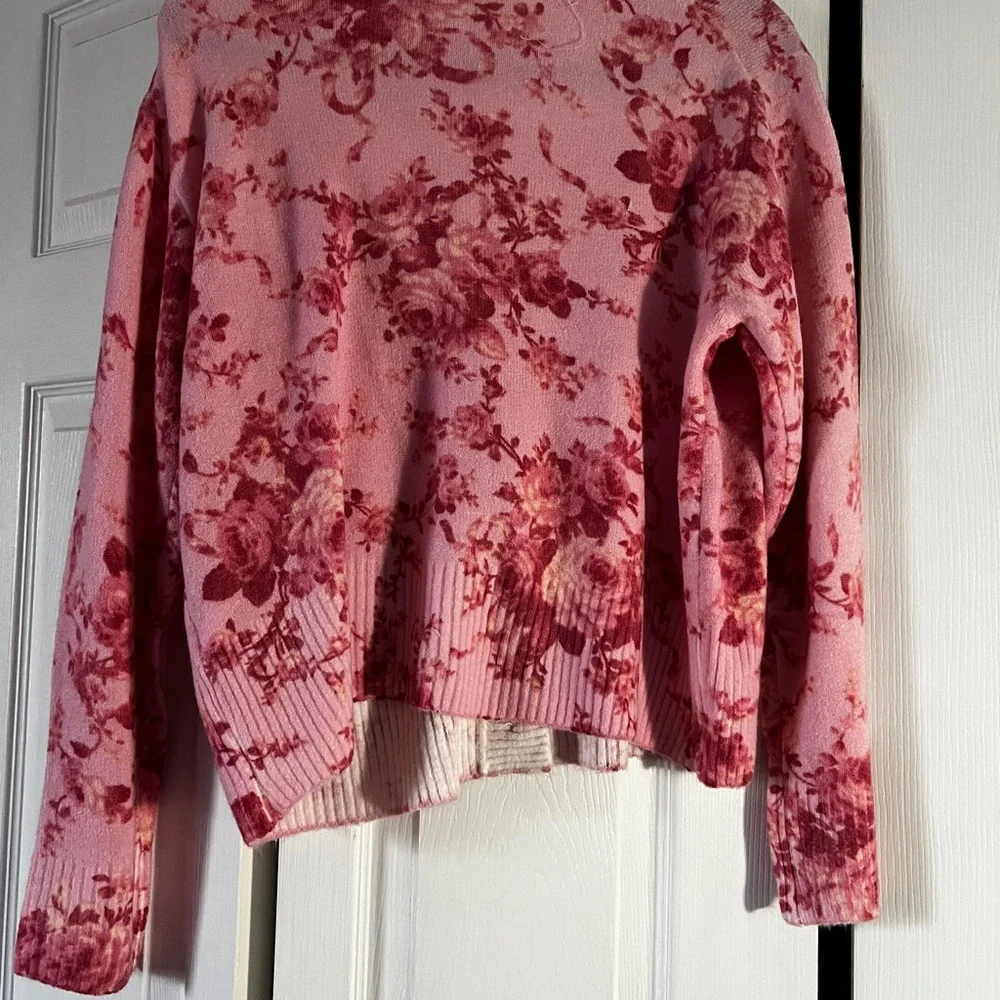 CeCe Women's Pink Floral Cardigan - Picture 10 of 15